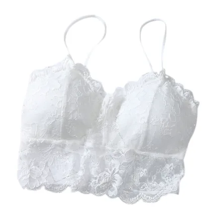 Summer Women Lace Bralette Sexy Top Sleeveless Solid Tops Unpadded Bralette Bra Bustier Back Cross Strap Crop Tank S-2XL - Image 12