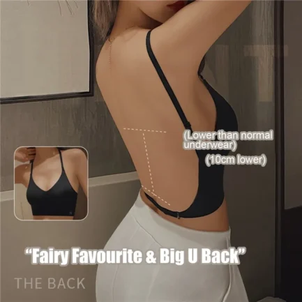 Strapless Underwear Women Invisible Bra Deep U Plunge Bras Backless Top for Dresses Sexy Lingerie with Transparent Strap Push Up - Image 13