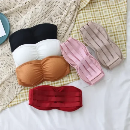 Sexy Women's Strapless Bra with Removable Pads Underwear Tube Top Girls Invisible One-piece Backless Lingerie Cropped Tanks - Image 7