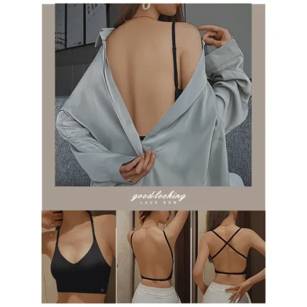 Strapless Underwear Women Invisible Bra Deep U Plunge Bras Backless Top for Dresses Sexy Lingerie with Transparent Strap Push Up - Image 14
