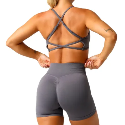 2Pieces TKITK Dynamic Backless Sports Bra Seamless Spandex Woman Fitness Elastic Breathable Enhancement Leisure Sports Underwear - Image 27