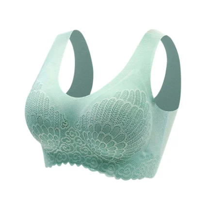 Womens Seamless Smooth Bras without Steel Ring Full-Coverage Push Up Bras Floral Embroidery Bralette Breathable Sleep Underwear - Image 12