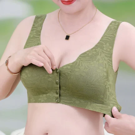 Women Front Button Bra Mother Underwear Seamless Push Up Bra Vest Lace Lingerie Wireless Underwear Bralette бюстгальтер женский