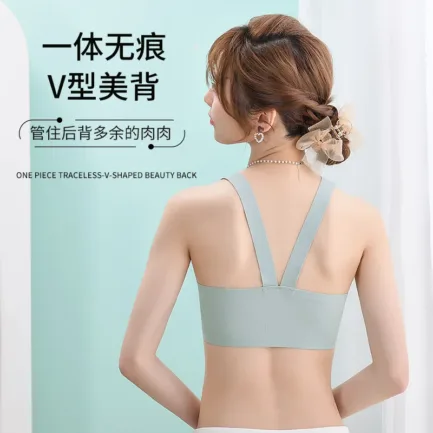 Sexy Front Buckle Ice Silk Bra Summer Thin Womens Underwear Wireless Push Up Seamless Small Breasts Gathered Up Anti-sagging Bra - Image 12