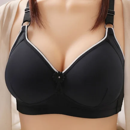 Mid-old Aged Summer Thin Gathering Bra Solid Color Wirefree Soft Breathable Underwear Ladies' 3D Anti-sagging Adjustable Bralett - Image 9