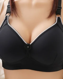 Mid-old Aged Summer Thin Gathering Bra Solid Color Wirefree Soft Breathable Underwear Ladies' 3D Anti-sagging Adjustable Bralett
