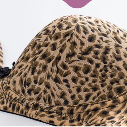 Women's Leopard Print Fashion Sexy Bra Thin Plus Size Push Up Pair Sag Underwear No Underwire Womens Bras Comfortable Push up - Image 22