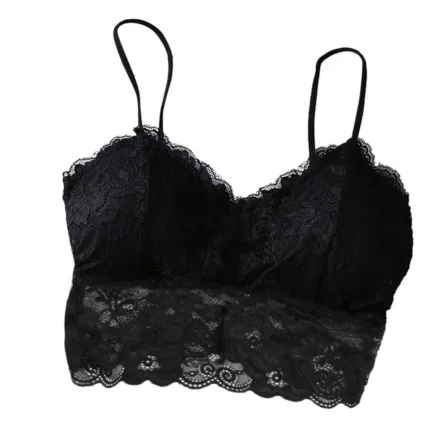 Summer Women Lace Bralette Sexy Top Sleeveless Solid Tops Unpadded Bralette Bra Bustier Back Cross Strap Crop Tank S-2XL - Image 11