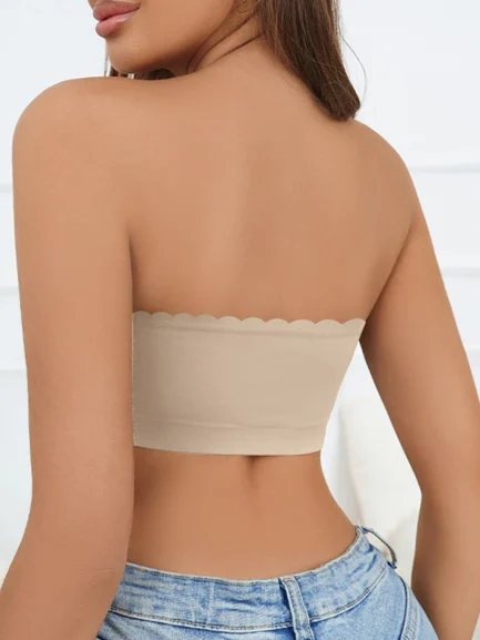 Women's Half Cup Ultra Thin Silicone Non-slip Underwear Seamless Strapless Wave Edge Tube Top Bra Off-the-shoulder Dress Linger - Image 17