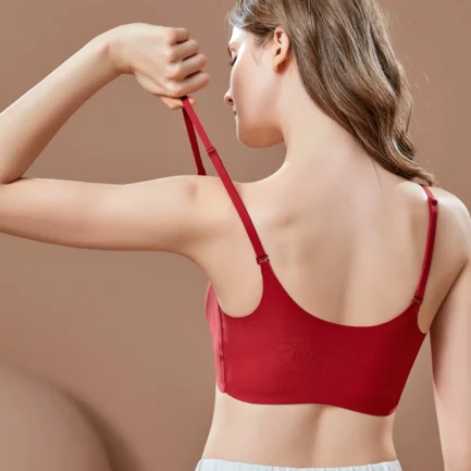 Sexy Deep V Neck Thin Strap Bras Womens Seamless Push Up Full-Coverage Bras Soft Support Underwear Bralette without Steel Ring - Image 15