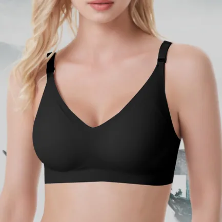 Women Comfort Soft Seamless Full Coverage Bra Deep V Neck Sexy Underwear Adjustable Shoulder Strape Breathable Croset Solid Bra - Image 13
