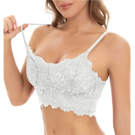 New Women Lace Bras Top Comfortable Bralette Solid Color Sexy Underwear Vest Female Hollow Out Wireless Lingerie Seamless Bra - Image 5