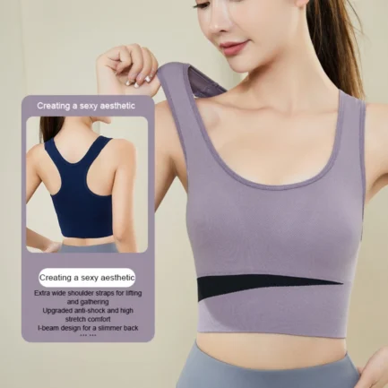 Sports Bras Women Push Up Top Fitness Vest Sports Top Seamless Wire Free Underwear Shockproof Yoga Bra Quick Dry Gym Sportswear - Image 14