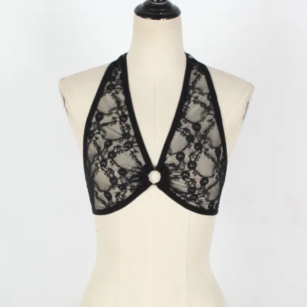 Lingerie For Ladies Lace Halter Neck Criss Cross Back Lace Bra Deep V Scalloped Strappy Bralette Lenceria Sexys Para Mujer Fina - Image 15