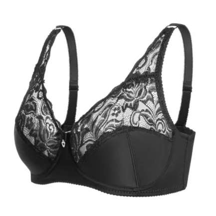 Plus Size Women Scalloped Lace Bra Embroidery Floral Bralette Underwire Minimizer Bras 3/4 Cups Bra Non-Padded Push up Brassiere - Image 14