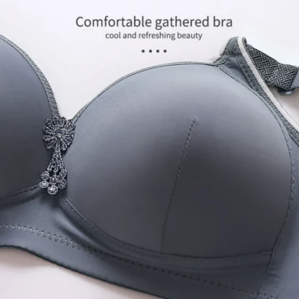 Mid-old Aged Summer Thin Gathering Bra Solid Color Wirefree Soft Breathable Underwear Ladies' 3D Anti-sagging Adjustable Bralett - Image 17