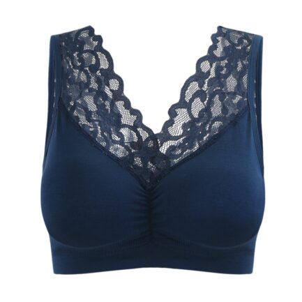 Sexy Lace Bras For Women Seamless Comfortable Deep V Brassiere Tube Top Solid Push Up Wireless Gathered Bra Underwear Lingerie - Image 8