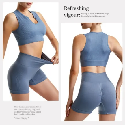 Bra Sets Anti-sagging Sports bra set No steel rings Fitness clothing Female running shockproof Beauty tank top Sets - Image 10