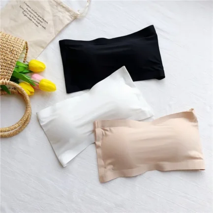 Ice Silk Strapless Bra Girls Seamless Crop Tube Top Bralette for Women Sexy Soft Bras Large Size Bustier Tops Summer Underwear - Image 11
