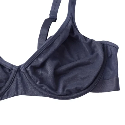 Women's Ultra-thin Underwired Full Cup Bra Elegant Solid Color Metallic Luster Anti-Sagging Underwear Soft Breathable Daily Bra - Image 15