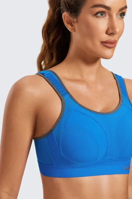 Women's Sports Bra High Impact Wireless Adjustable Straps Non-Padded Workout Bra Solid Trainning Run Boxing Underwear - Image 27