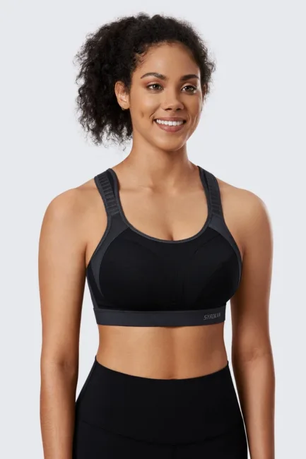 Women's Sports Bra High Impact Wireless Adjustable Straps Non-Padded Workout Bra Solid Trainning Run Boxing Underwear - Image 19