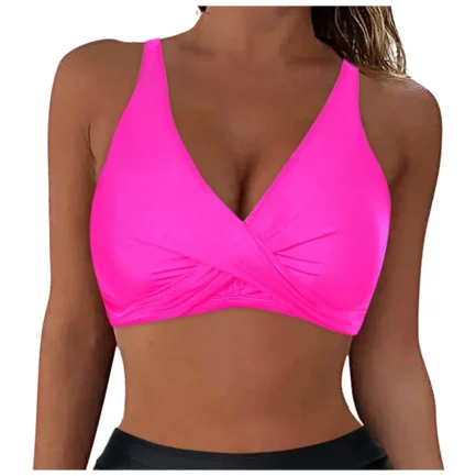 Leopard Bikini Bra for Women Ladeis Lace Up Swimwear Tops Full Coverage Push Up Crop Bikini Bra 2024 Fashion New Bathing Suits - Image 15