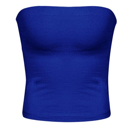 Women Sexy Solid Color Crop Bandage Top Strapless Bandeau Tube Top Sleeveless Backless Non-Slip Women Underwear Cami Vest - Image 19