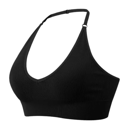 Halterneck Sports Bra Women's Backless Deep V Neck Sports Bustier Padded Sexy Gym Push Up Bra One Strap Sports Bras For Women - Image 9