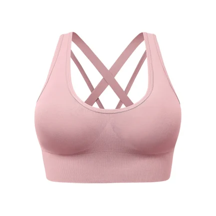 Sexy Sports Bra For Women Padded Medium Support Strappy Bras Seamless Yoga Exercise Athletic Women Push Up Cross Back Underwear - Image 2