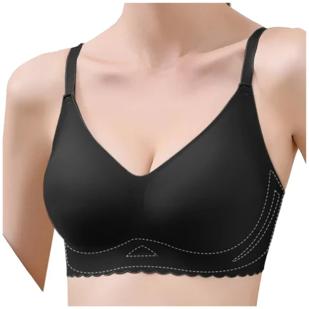 Womens Wireless Seamless T-Shirt Bra Extreme Comfort Spaghetti Thin Strap Soft Support Bra Full-Coverage Push Up Corset Lift Bra - Image 10