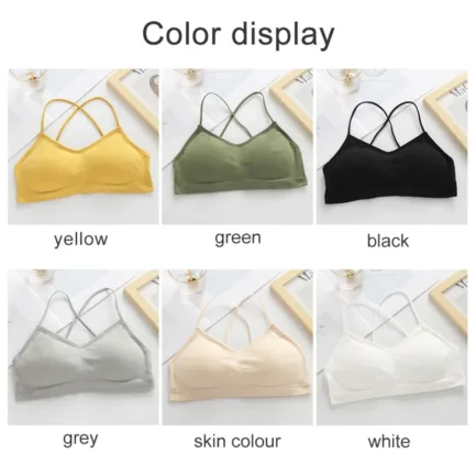 Sport Bra Seamless Beautiful Back Wrap Bandeau Girl Tank Top Underwear Lady Wrap Chest Double Cross Bra - Image 7