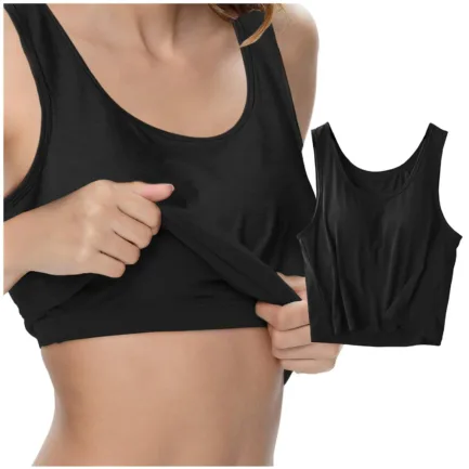 Solid Scoop Neck Casual Sleeveless Backless Crop Top With Built In Padded Bra Ribbed Slim White Sexy Basic T Shirt Ropa Barata - Image 8