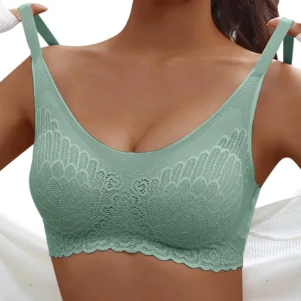 Women'S No Steel Ring Underwear Gathering Sleep Bra Latex Underwear Traceless Back Heart Bar Bras Pack For Women Lingerie - Image 2
