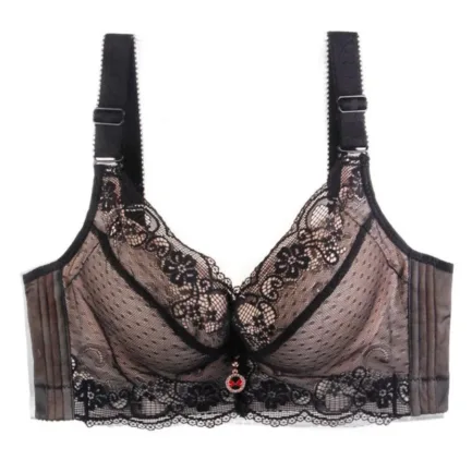 Women Plus Size Adjustable Sports Extra-Elastic Breathable Lace Trim Bra Floral Lace Translucent Brassiere Daily Flirts Lingerie - Image 5