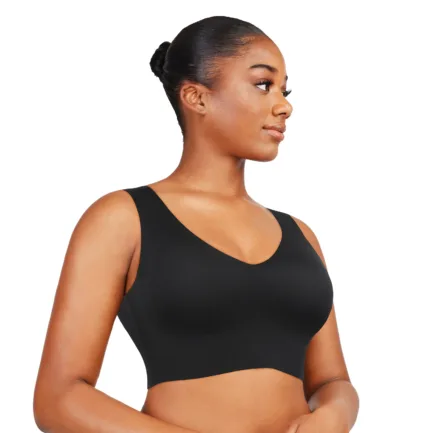 Women Fitted V-Neck Seamless Bra Tank Top Built-in thin Bra Cup Hide Back Fat Full Back Coverage Underwire Steel Bones Bra - Image 17
