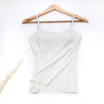 Women Suspended Vest With Chest Pad Women's Thin Shoulder Strap Bra T Integrated Shirt Basic version Sexy Sling For Female - Image 6