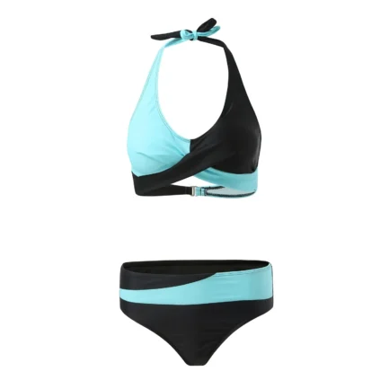 Women Split Swimwear Block Color Prints Swimsuit Ladies Push Up Padded Bra and Low Waist Triangle Panty Two Piece Swimwear - Image 13