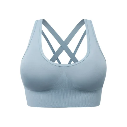 Sexy Sports Bra For Women Padded Medium Support Strappy Bras Seamless Yoga Exercise Athletic Women Push Up Cross Back Underwear - Image 13