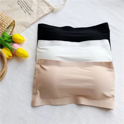 Ice Silk Strapless Bra Girls Seamless Crop Tube Top Bralette for Women Sexy Soft Bras Large Size Bustier Tops Summer Underwear - Image 4
