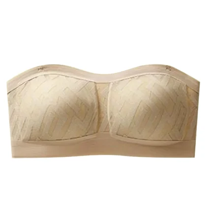 Women's Solid Color Strapless Bra Enhanced Bust Appearance Non Slip Thin Bandeau Push Up Bra Breast Gathering Lingerie - Image 9