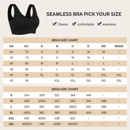 Women Fitted V-Neck Seamless Bra Tank Top Built-in thin Bra Cup Hide Back Fat Full Back Coverage Underwire Steel Bones Bra - Image 6