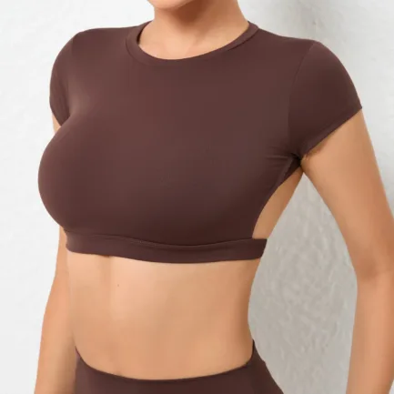 Hearuisavy Sports Shirts Breathable Workout Tops Fitness Sportswear Female Backless Yoga Clothing Sport Crop Tops Women Gym Top - Image 30