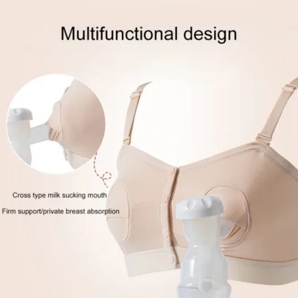 Women's Front Buckle Pregnant Nursing Bra With Breast Pad Hands-free Pumping Hide Opening Sucking Mouth Breastfeeding Underwear - Image 15