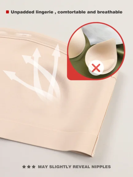 Women's Strapless No Padding Seamless Front Button Bra Comfortable Smooth Underwear - Image 13