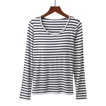 Womens Solid T Shirts Women 's T Shirt Bra Long Sleeve Pajama Yoga Top Padded Casual Top Tee Shirt With Women Thumb Hole Shirt - Image 2