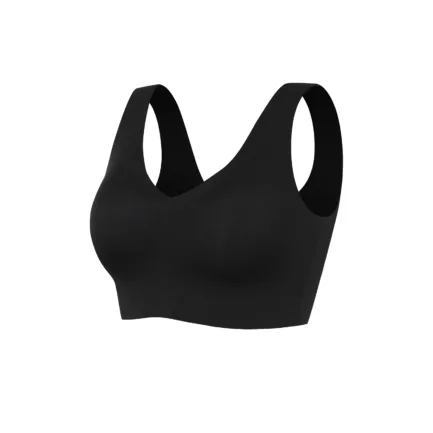 Women Fitted V-Neck Seamless Bra Tank Top Built-in thin Bra Cup Hide Back Fat Full Back Coverage Underwire Steel Bones Bra - Image 20