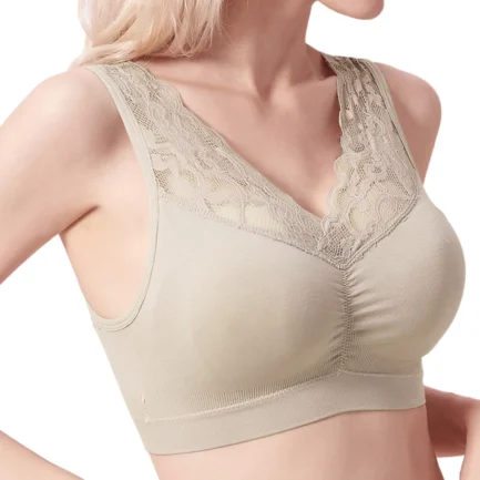 Sexy Lace Bras For Women Seamless Comfortable Deep V Brassiere Tube Top Solid Push Up Wireless Gathered Bra Underwear Lingerie - Image 3