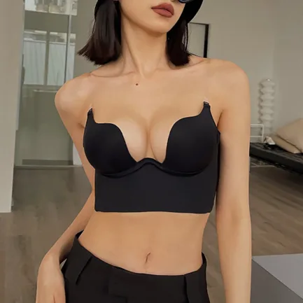 Sexy Women Lingerie U Backless Bras Deep U Low Cut Push Up Bra Brassiere Female Breathable Bralette Invisible Bra Underwear - Image 2