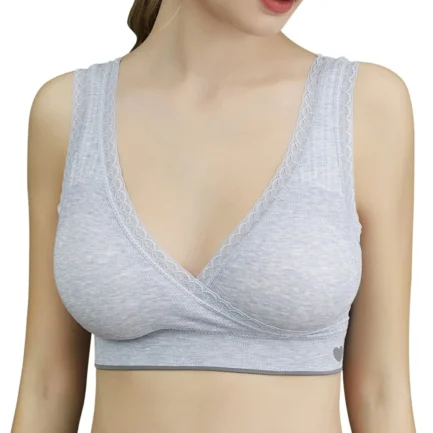 Comfort Cotton Bras For Women Thin Sport Style Unlined Bralette Sexy Deep V Triangle Cup Cross Beauty Back Bra - Image 2